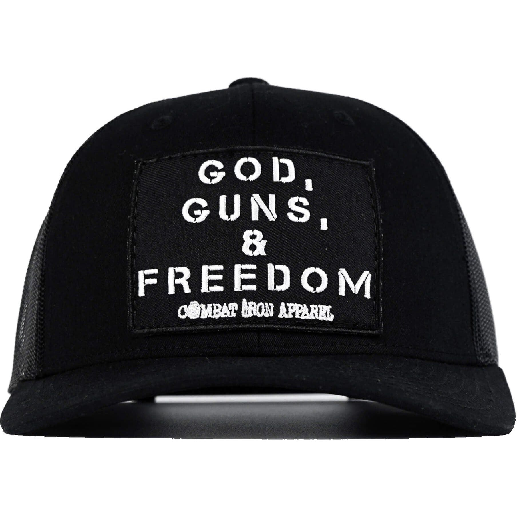 God, Guns, And Freedom Patch Mid-Profile Mesh Snapback Hat