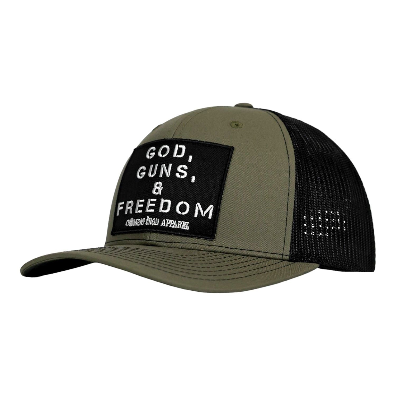 God, Guns, And Freedom Patch Mid-Profile Mesh Snapback Hat