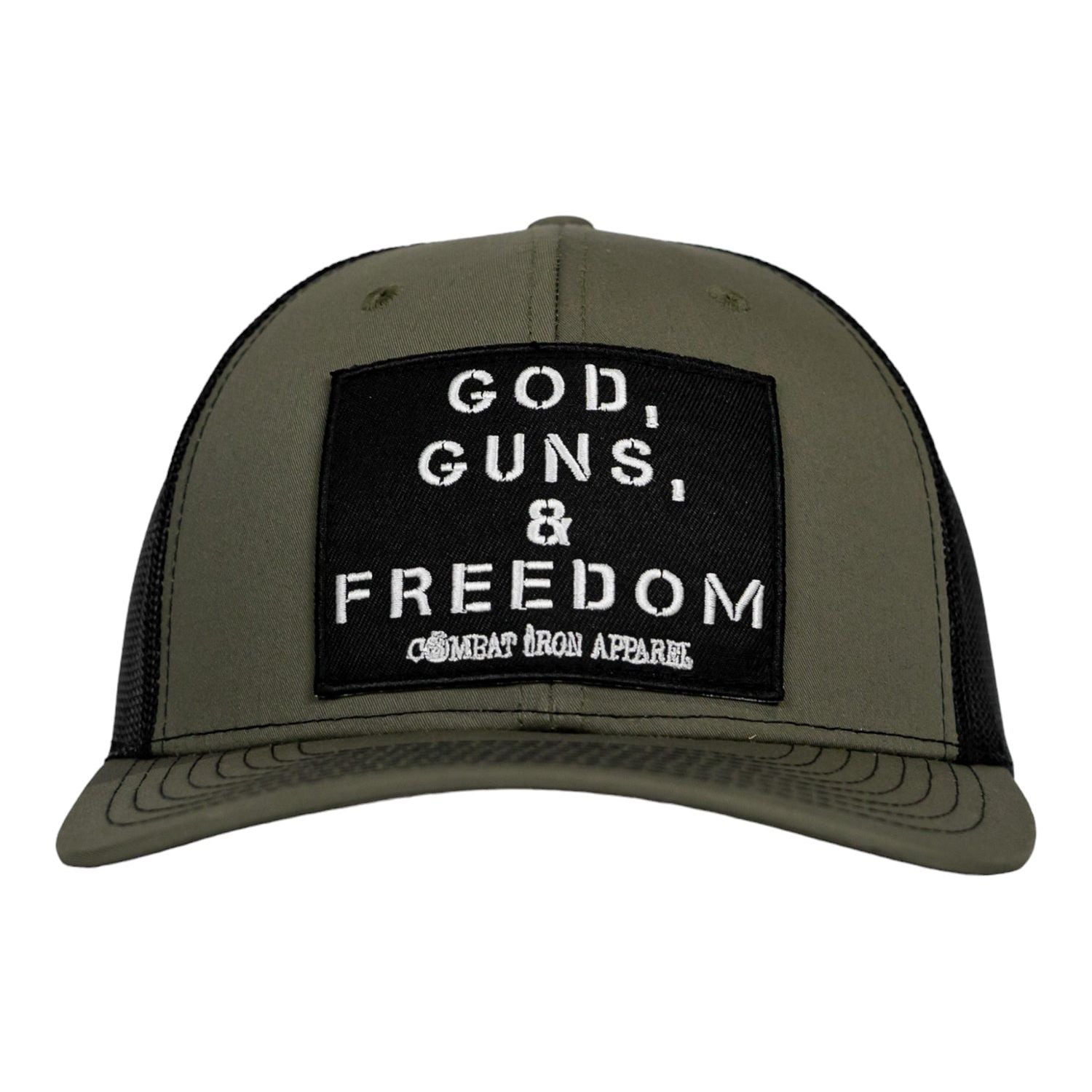 God, Guns, And Freedom Patch Mid-Profile Mesh Snapback Hat