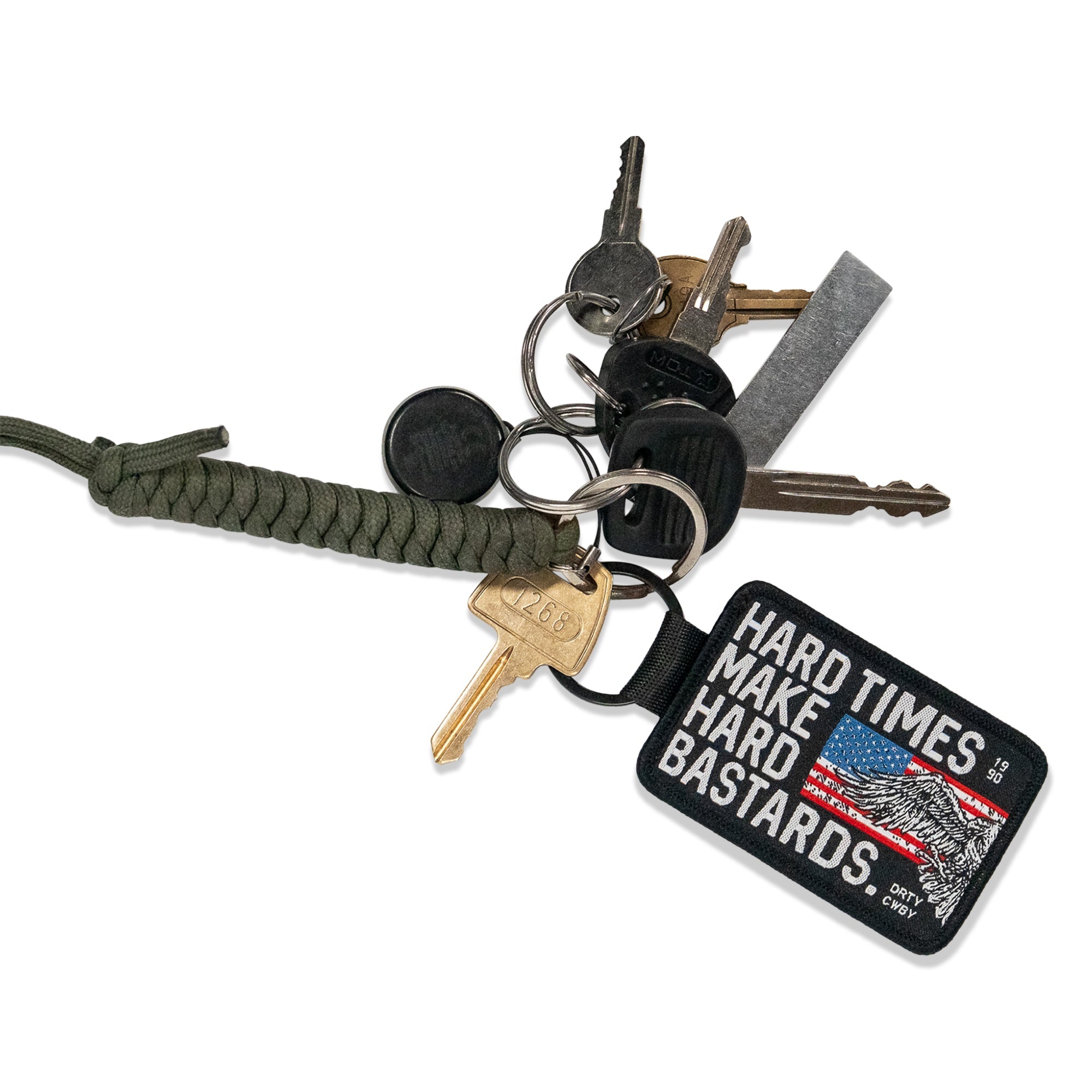 Hard Times Make Hard Bastards Flight Tag Keychain