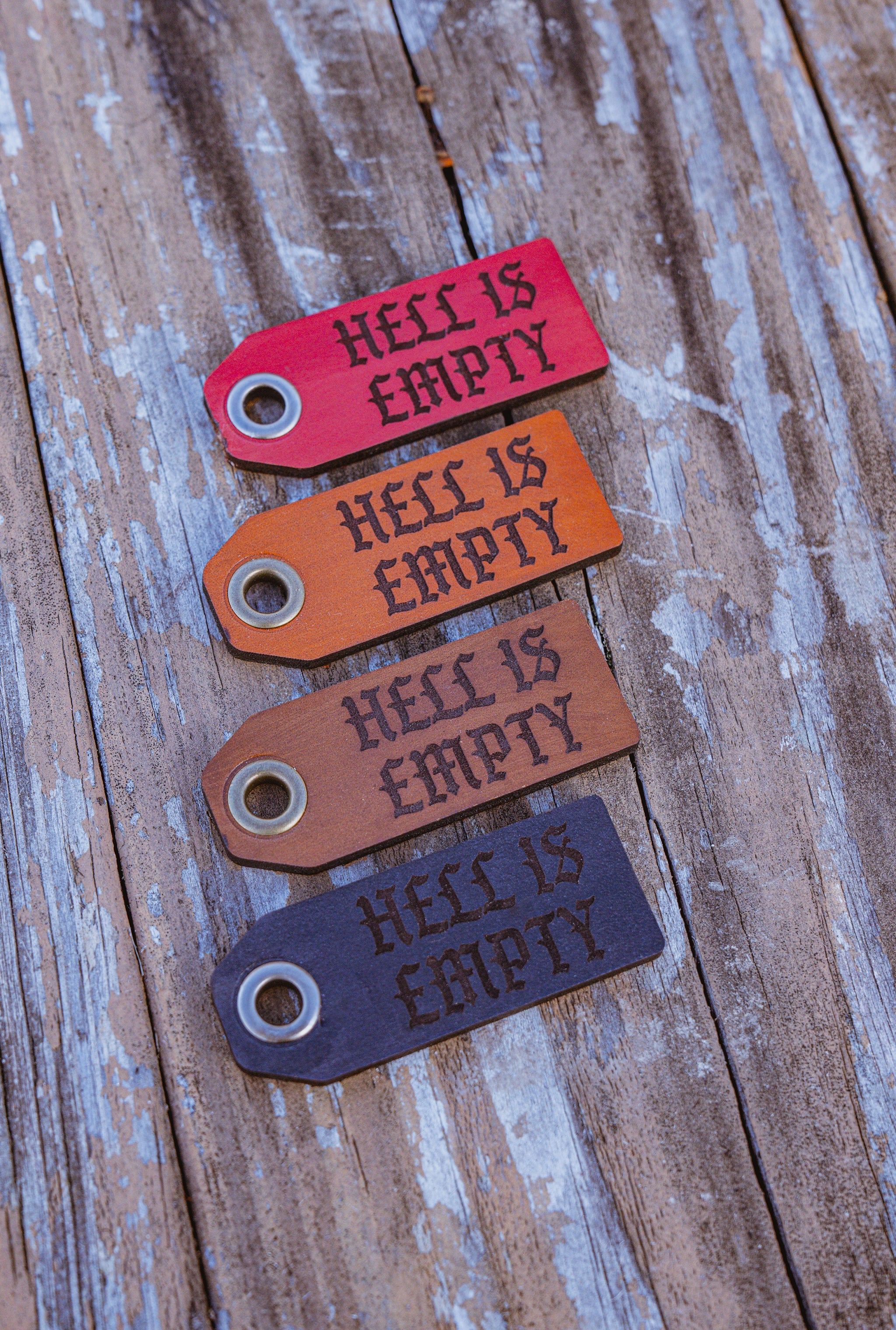 Hell is Empty Leather Keychain