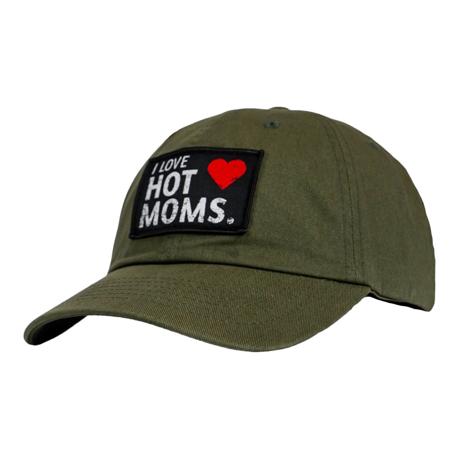 I Love Hot Moms Patch Dad Hat