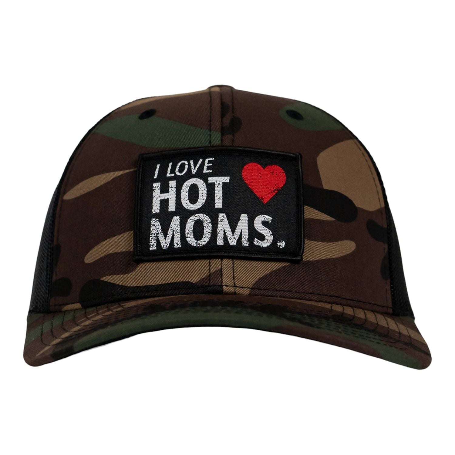 I Love Hot Mom's Patch Snapback Hat