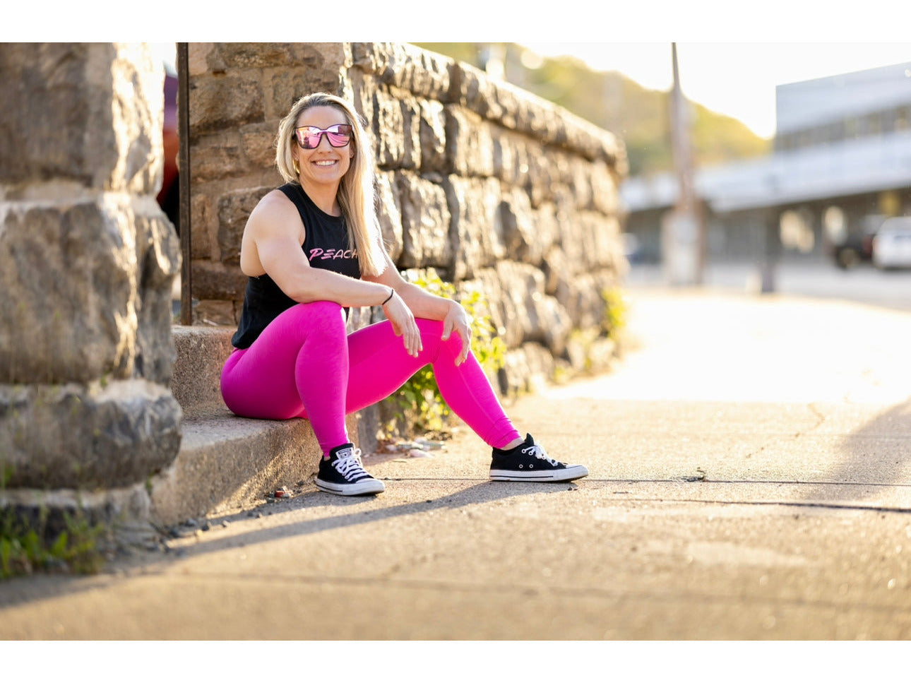 Elixir Performance Leggings - Heathered Hot Pink