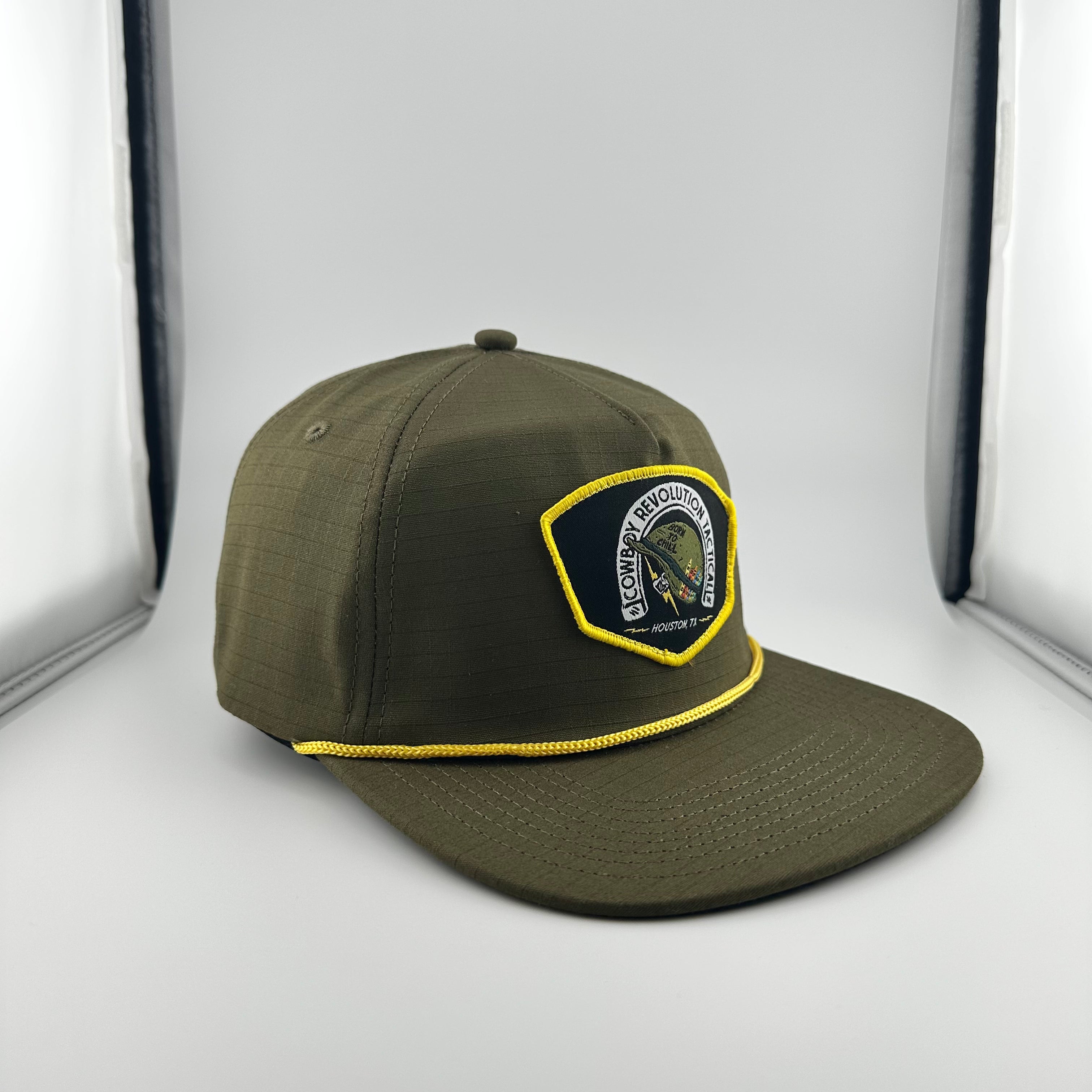 "BORN TO CHILL" TACTICAL GREEN RIPSTOP HAT