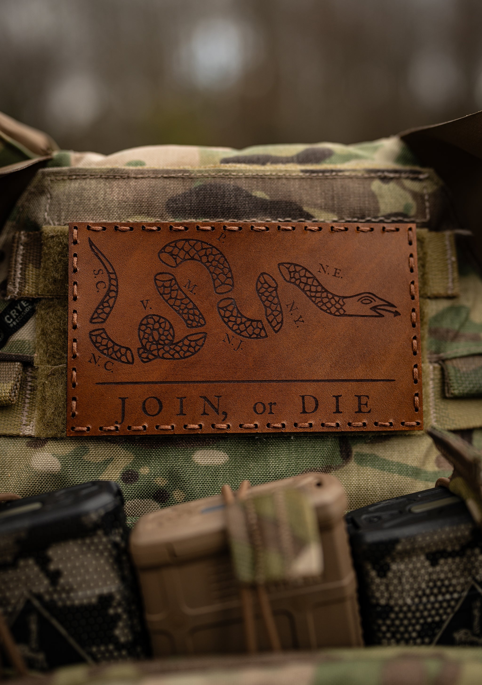 JOIN OR DIE LEATHER PATCH