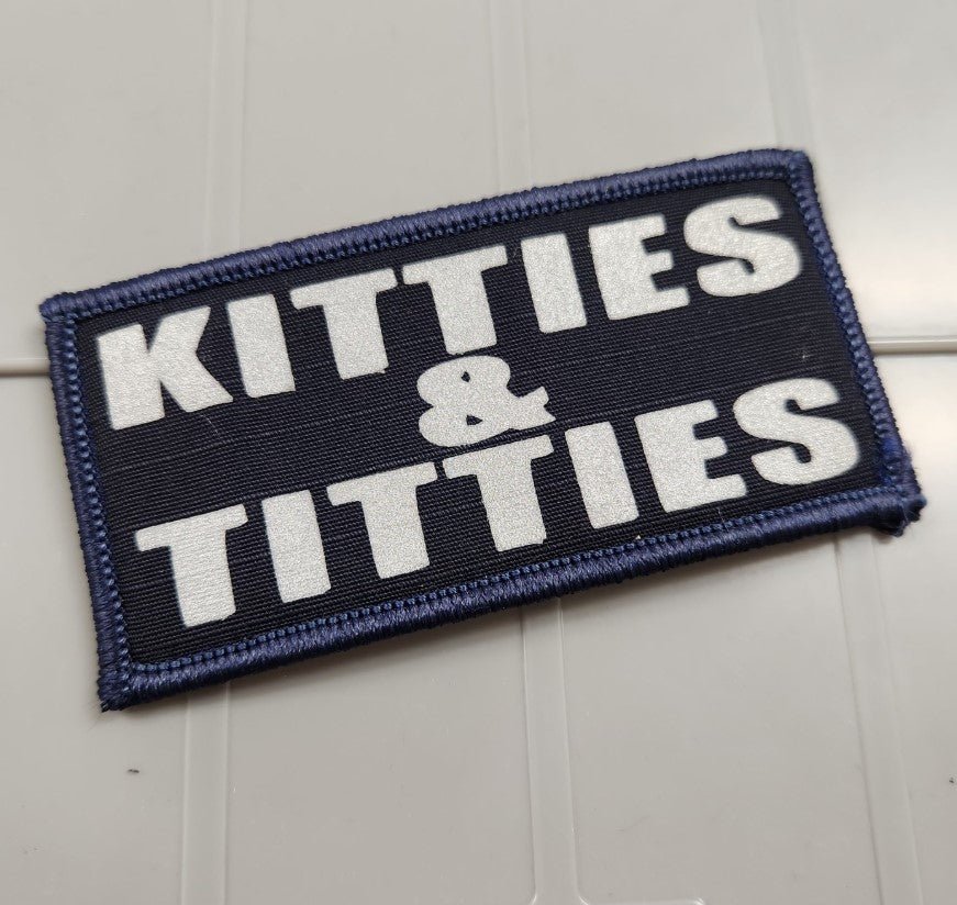 As Seen on Socials - Kitties & Titties - 2x4 Patch - Navy w/Reflective