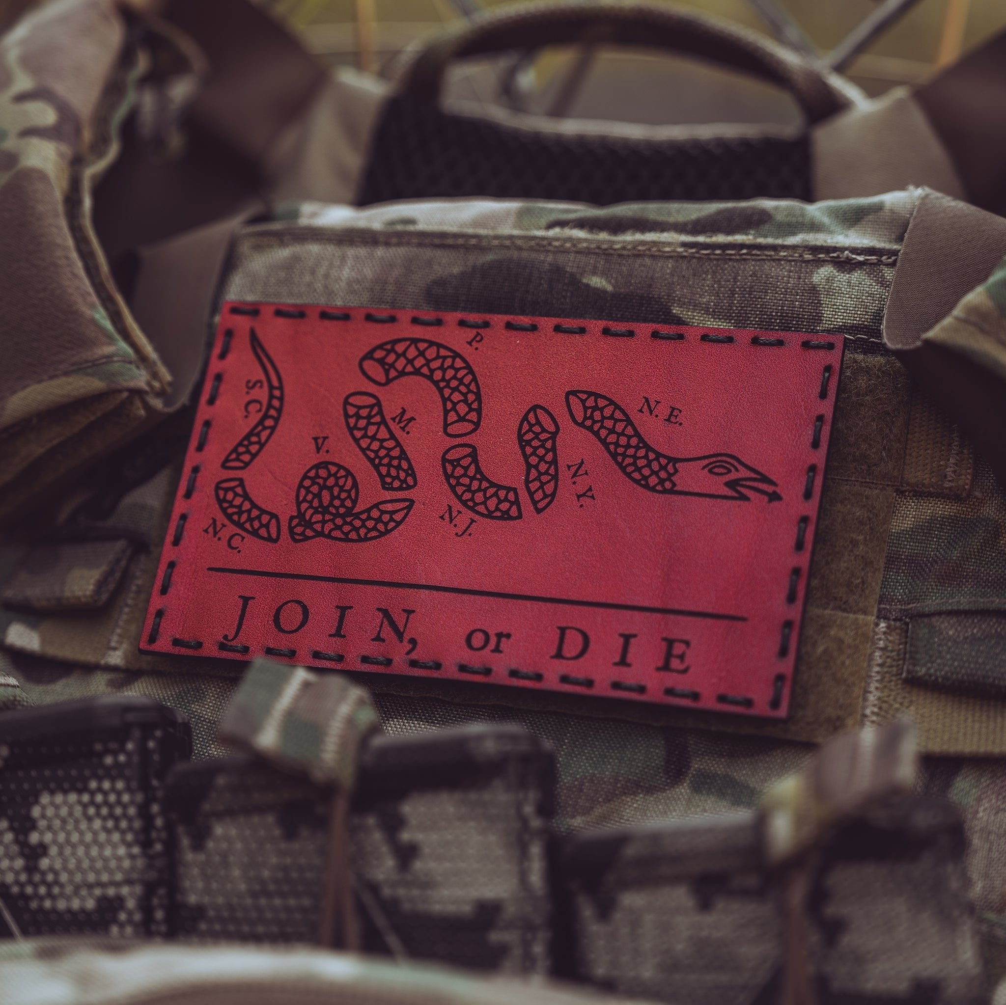 JOIN OR DIE LEATHER PATCH