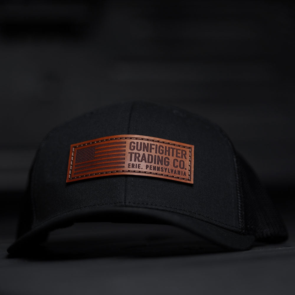 LEATHER GFTC PATCH TRUCKER HAT