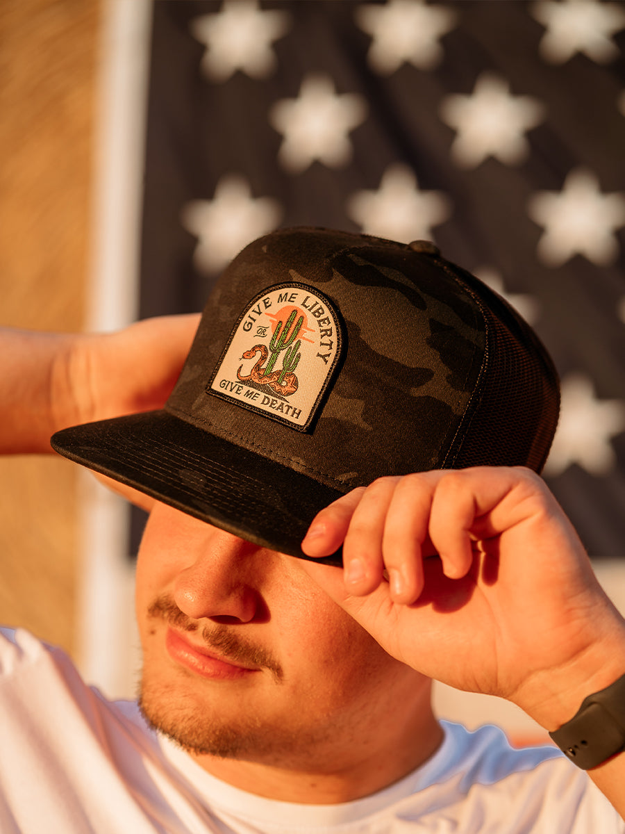 Liberty or Death Black Camo Hat II