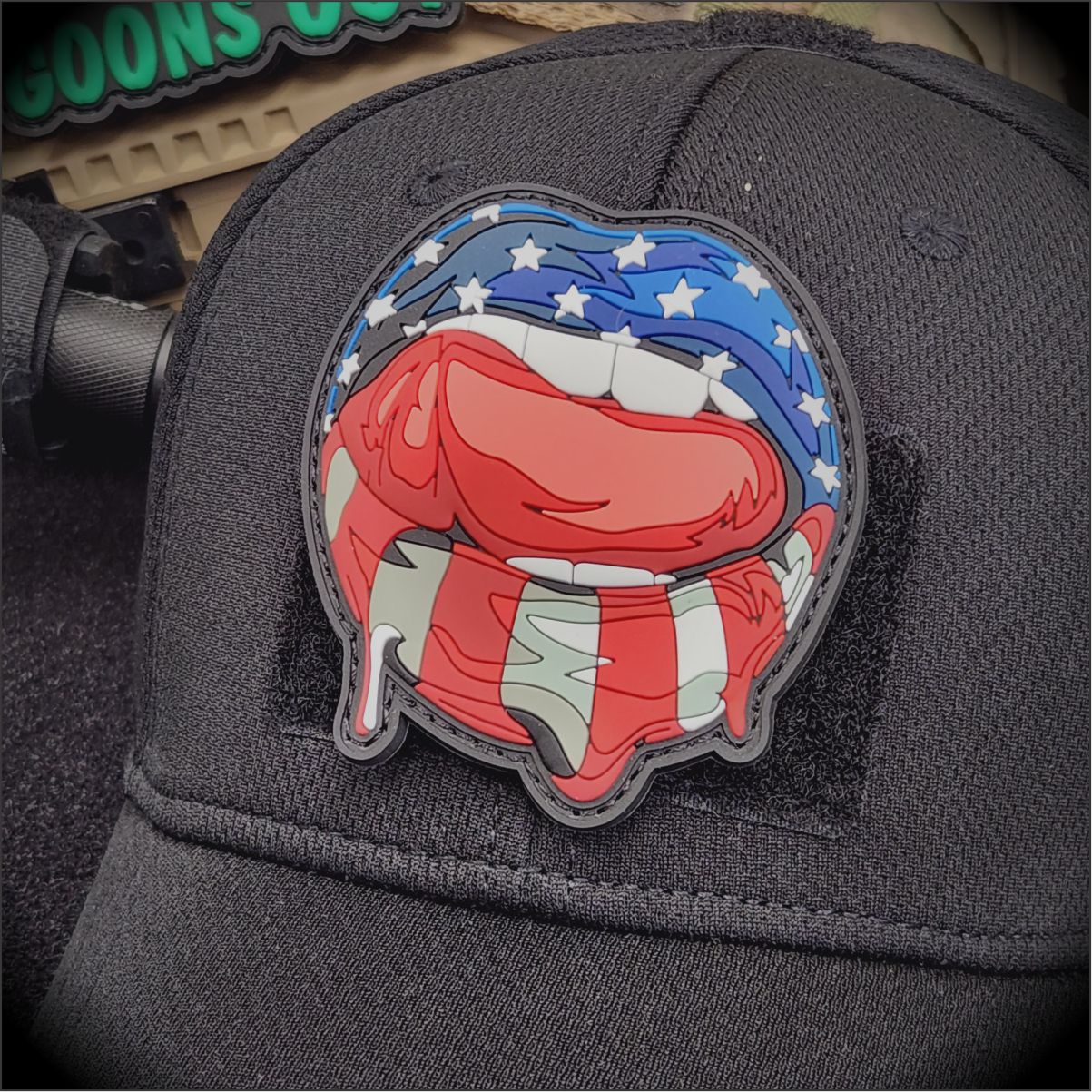 American Flag Lips - 3" PVC Patch