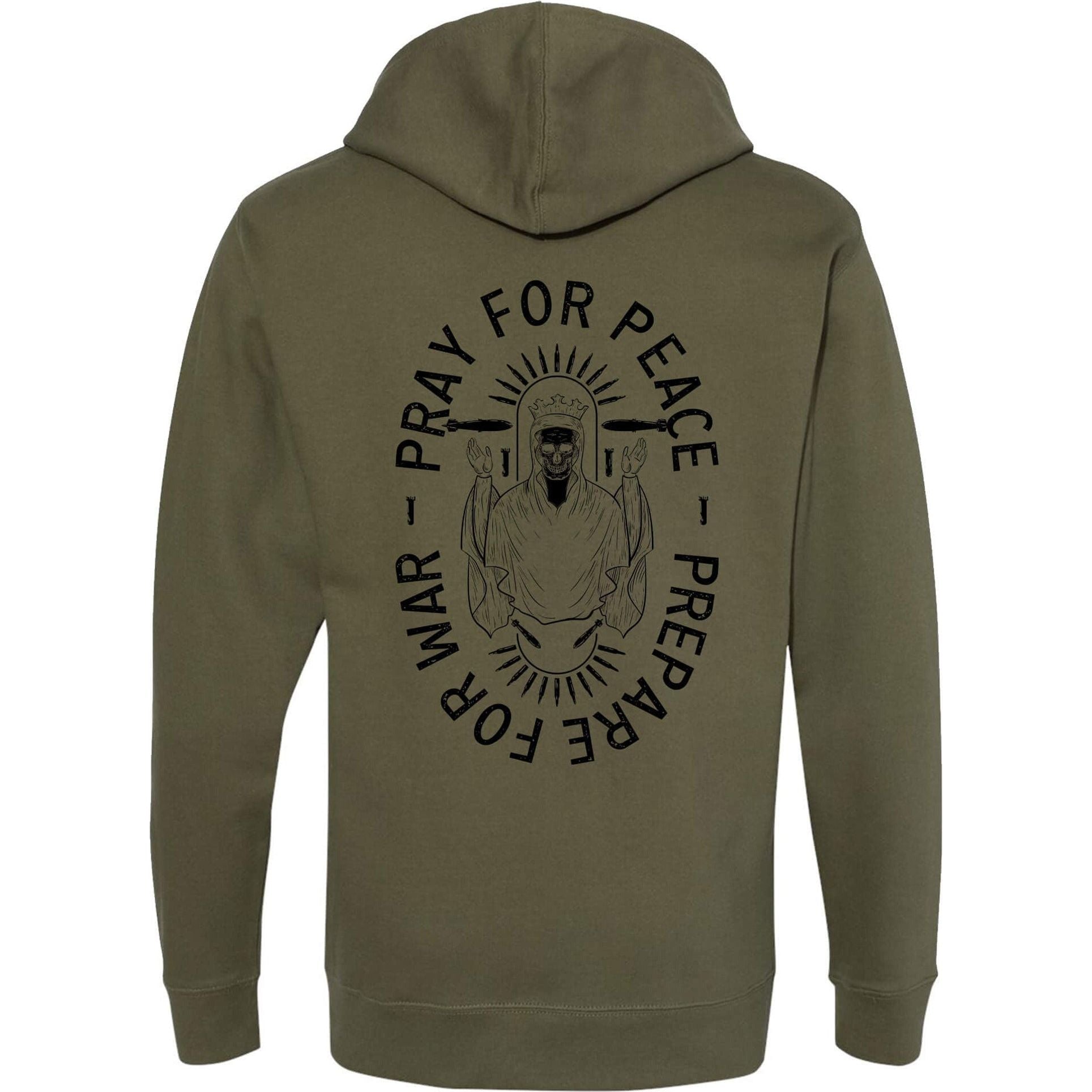 PRAY FOR PEACE. PREPARE FOR WAR. MEN'S MIDWEIGHT HOODIE