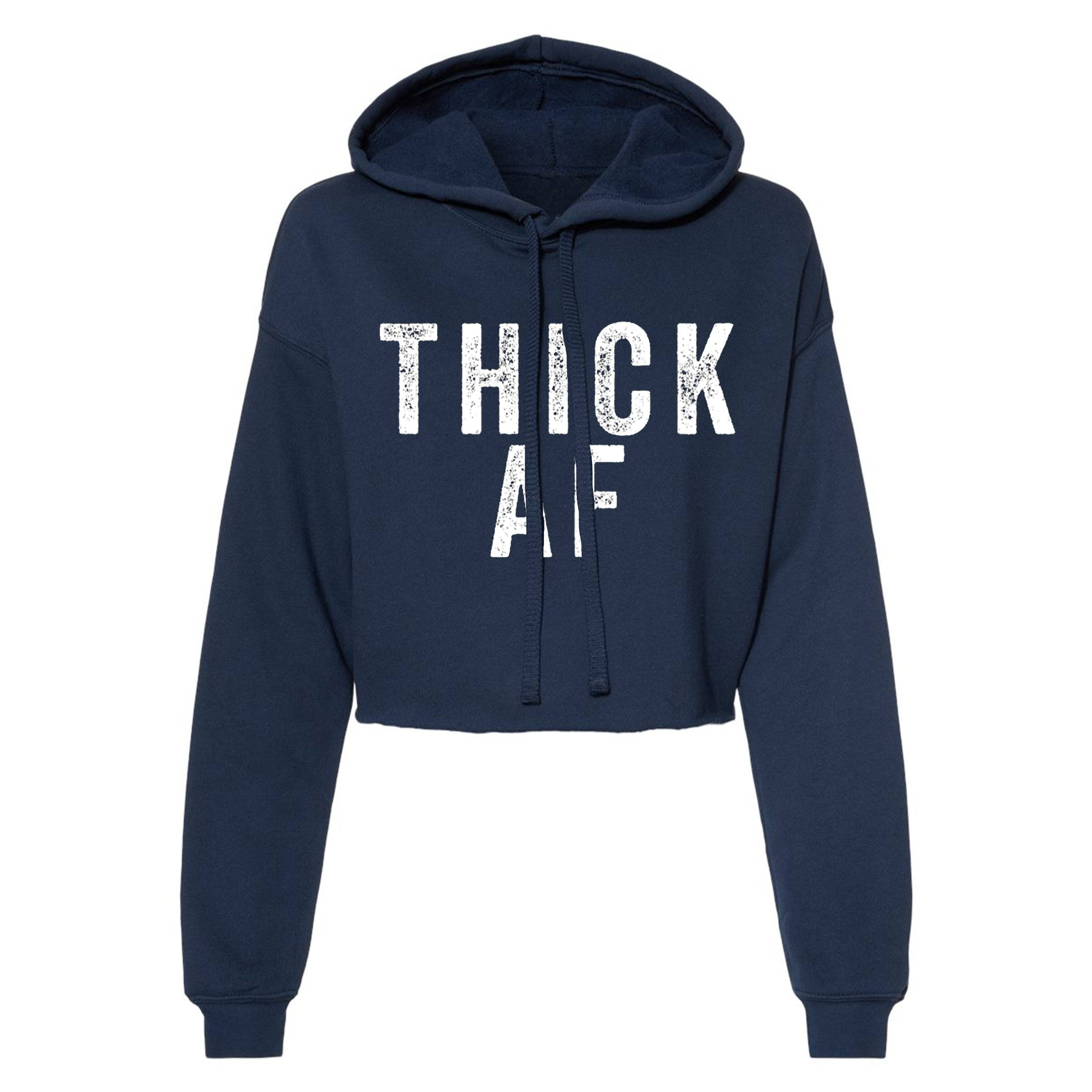 THICK AF WOMEN'S FLEECE-LINED CROPPED HOODIE