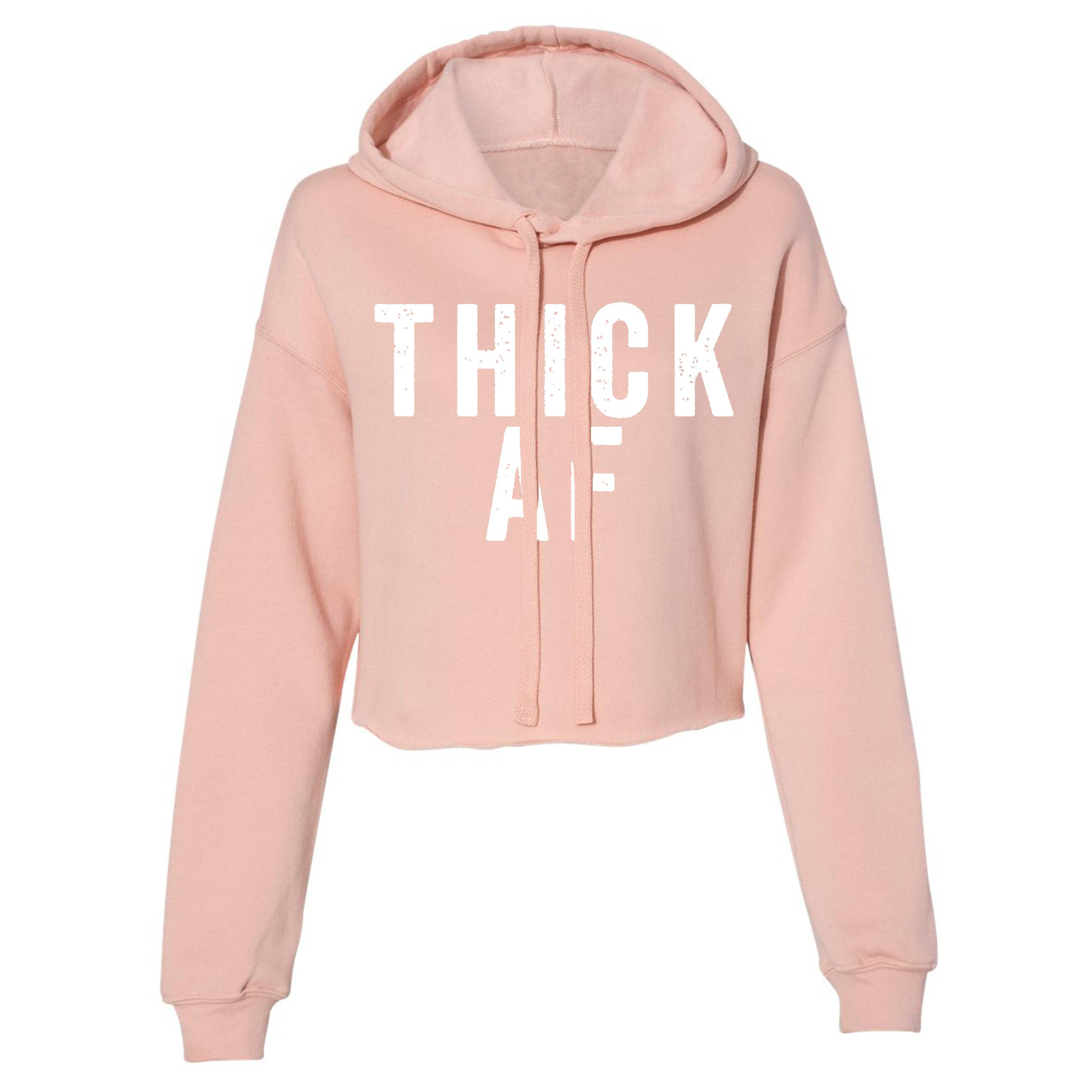 THICK AF WOMEN'S FLEECE-LINED CROPPED HOODIE