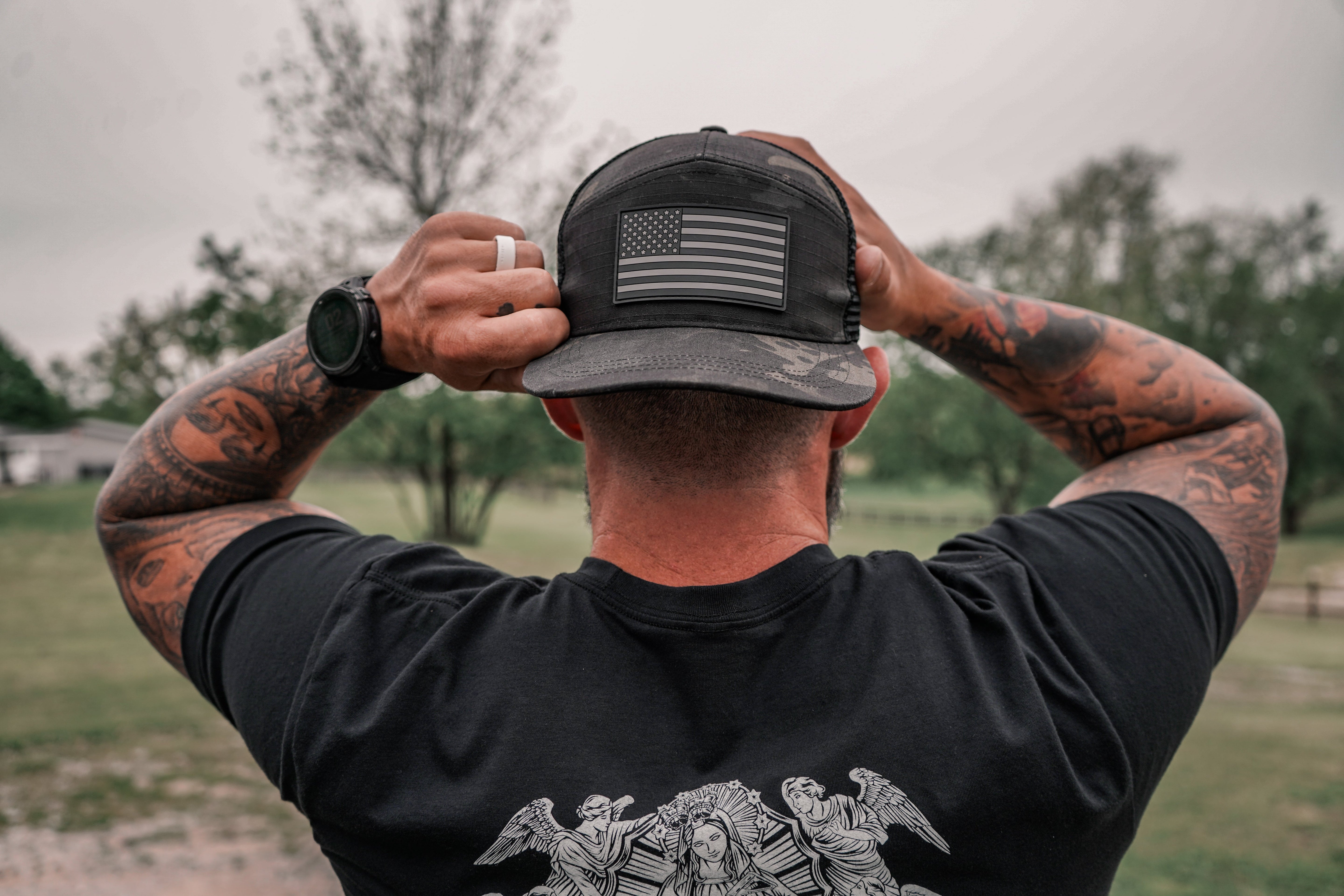 STMC® Black Ripstop Flag Hat