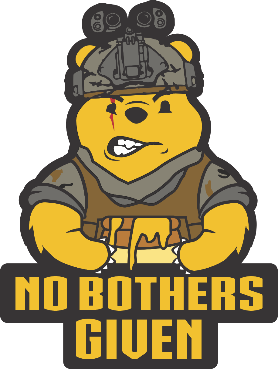 STICKER - No Bothers Given Tactical Pooh Bear Slap - Embrace the Honey Hunt