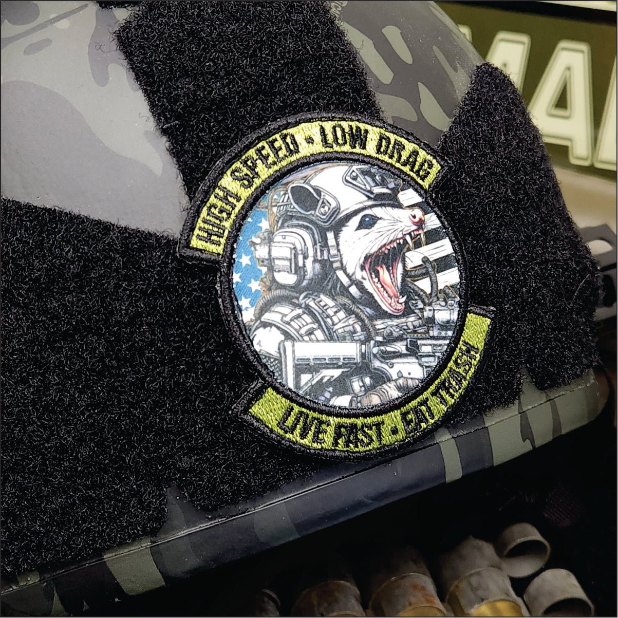 Tactical Possum Street Cat Collection - High Speed - Low Drag - Live Fast - Eat Trash - 3" Embroidered/Sublimated Patch