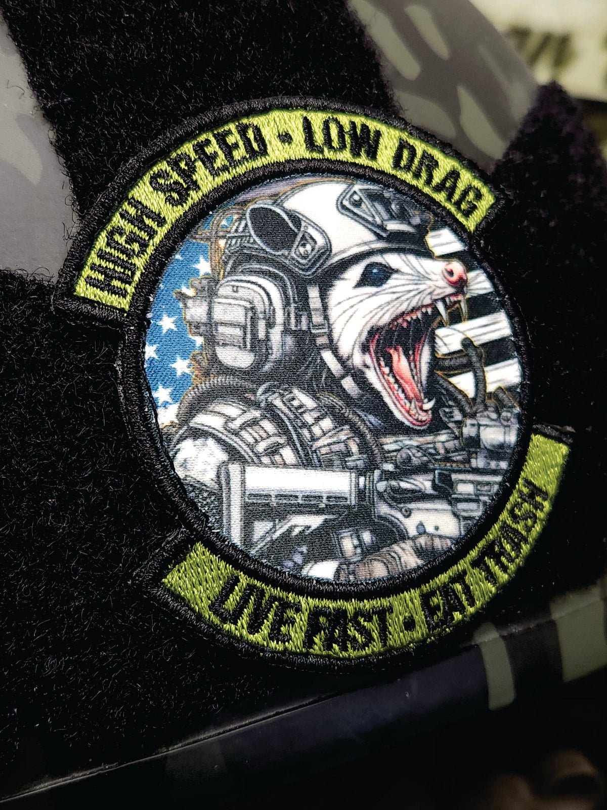 Tactical Possum Street Cat Collection - High Speed - Low Drag - Live Fast - Eat Trash - 3" Embroidered/Sublimated Patch