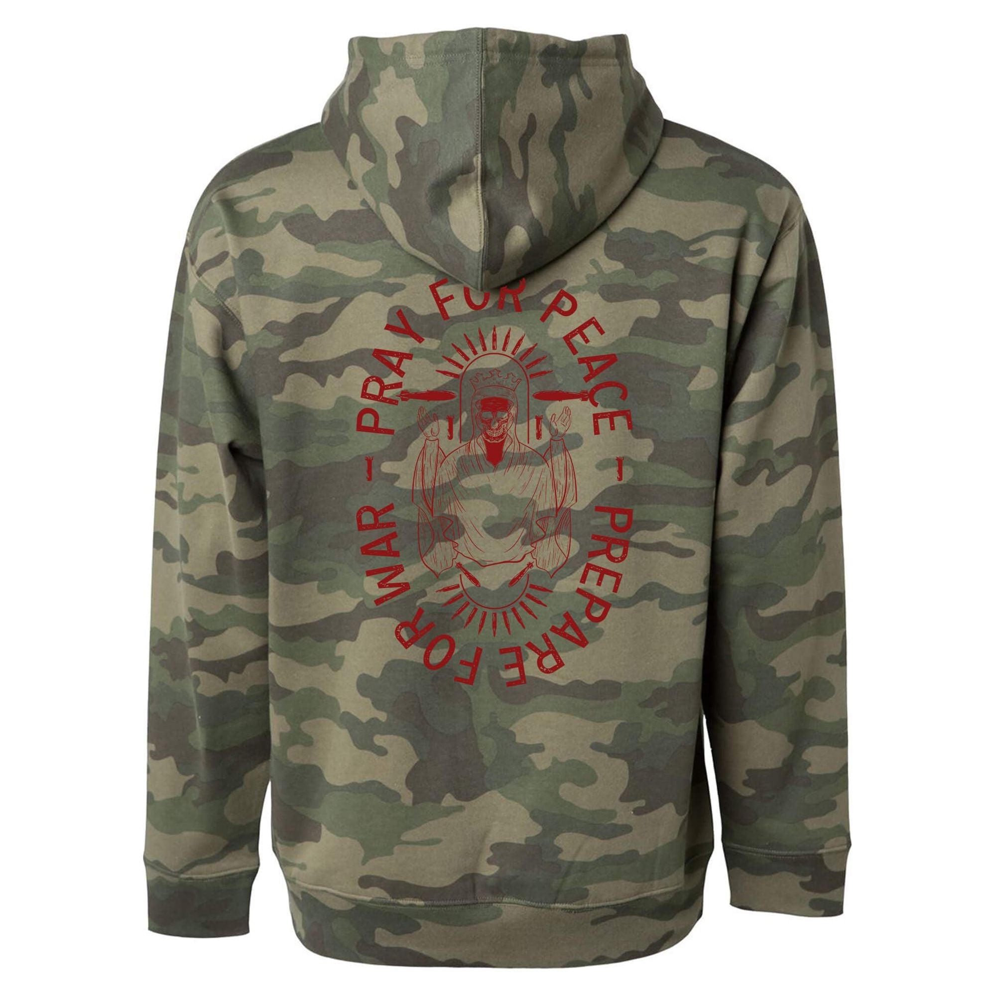 PRAY FOR PEACE. PREPARE FOR WAR. MEN'S MIDWEIGHT HOODIE