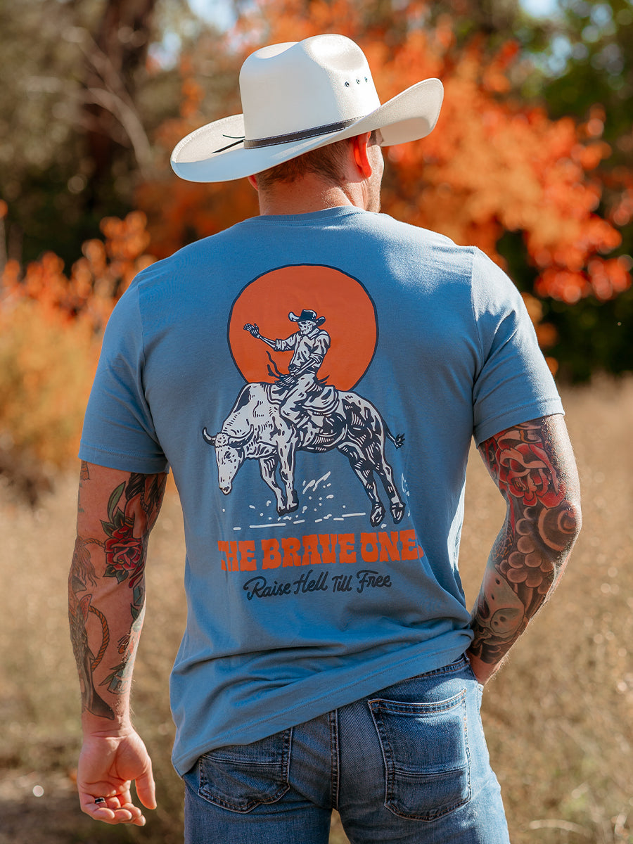 Raise Hell II T-Shirt- Blue | The Brave Ones