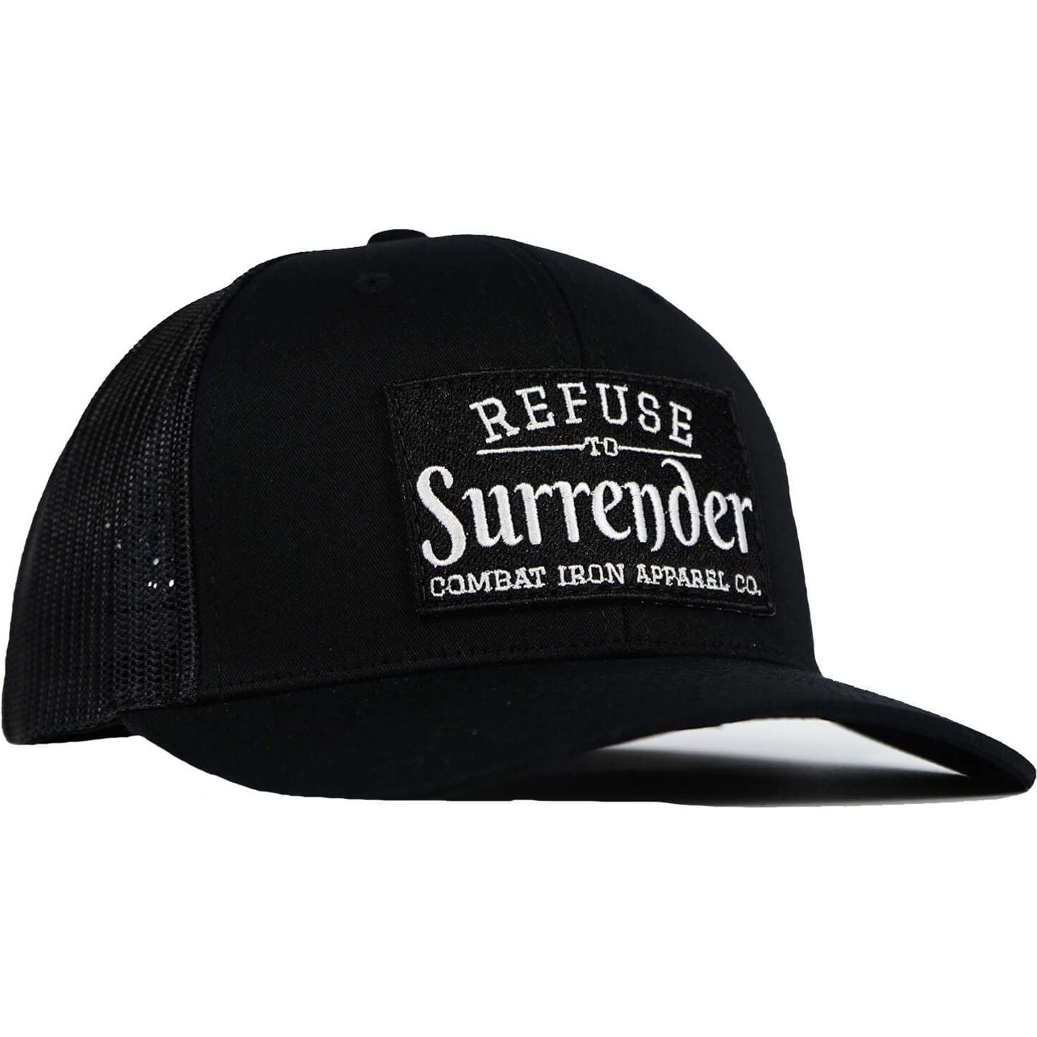 REFUSE TO SURRENDER BLACK/WHITE PATCH MID-PROFILE MESH SNAPBACK Hat