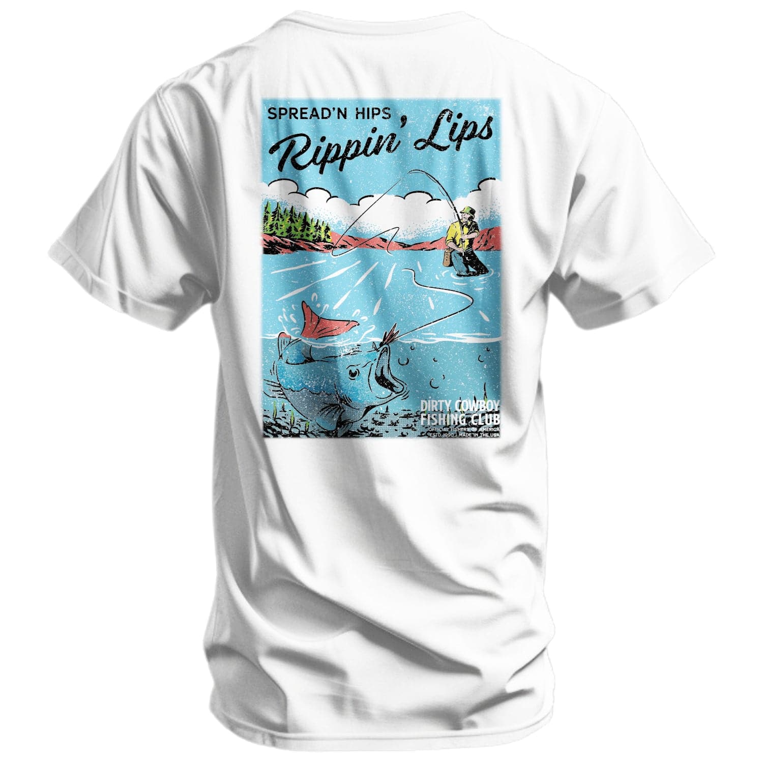 Spread'n Hips, Rippin' Lips Fishing Club Men's T-Shirt