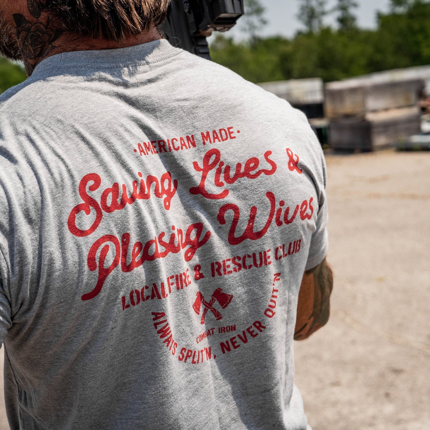 SAVING LIVES AND PLEASING WIVES | LOCAL FIRE & RESCUE CLUB Men's T-Shirt