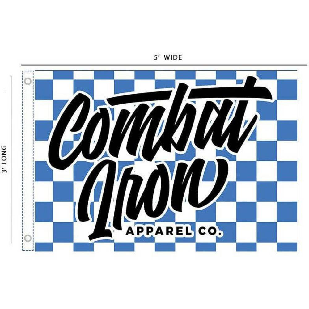 Script Blue Checkered Edition  3' X 4' Wall Flag