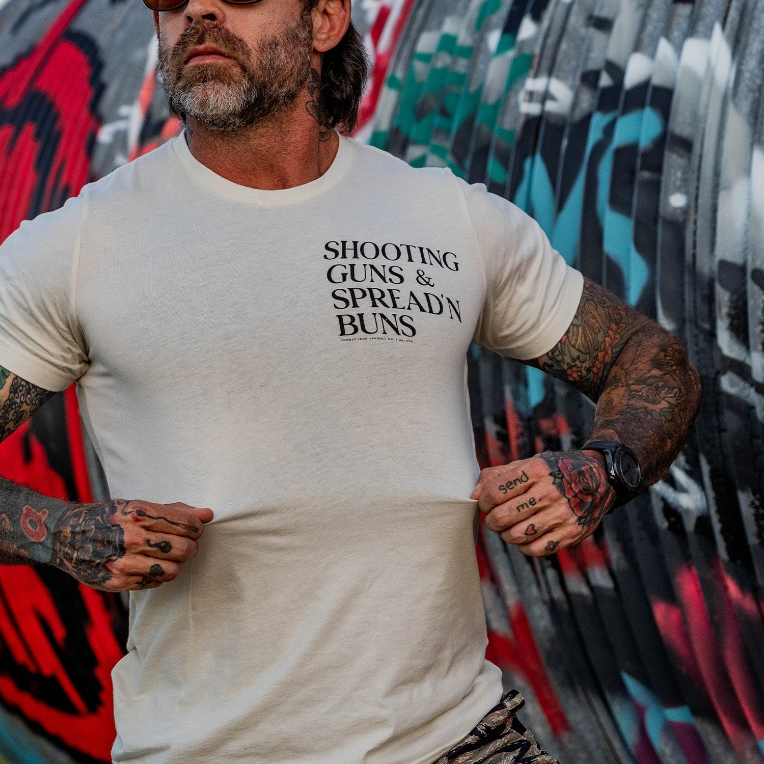 Shooting Guns & Spread'n Buns Men's T-Shirt