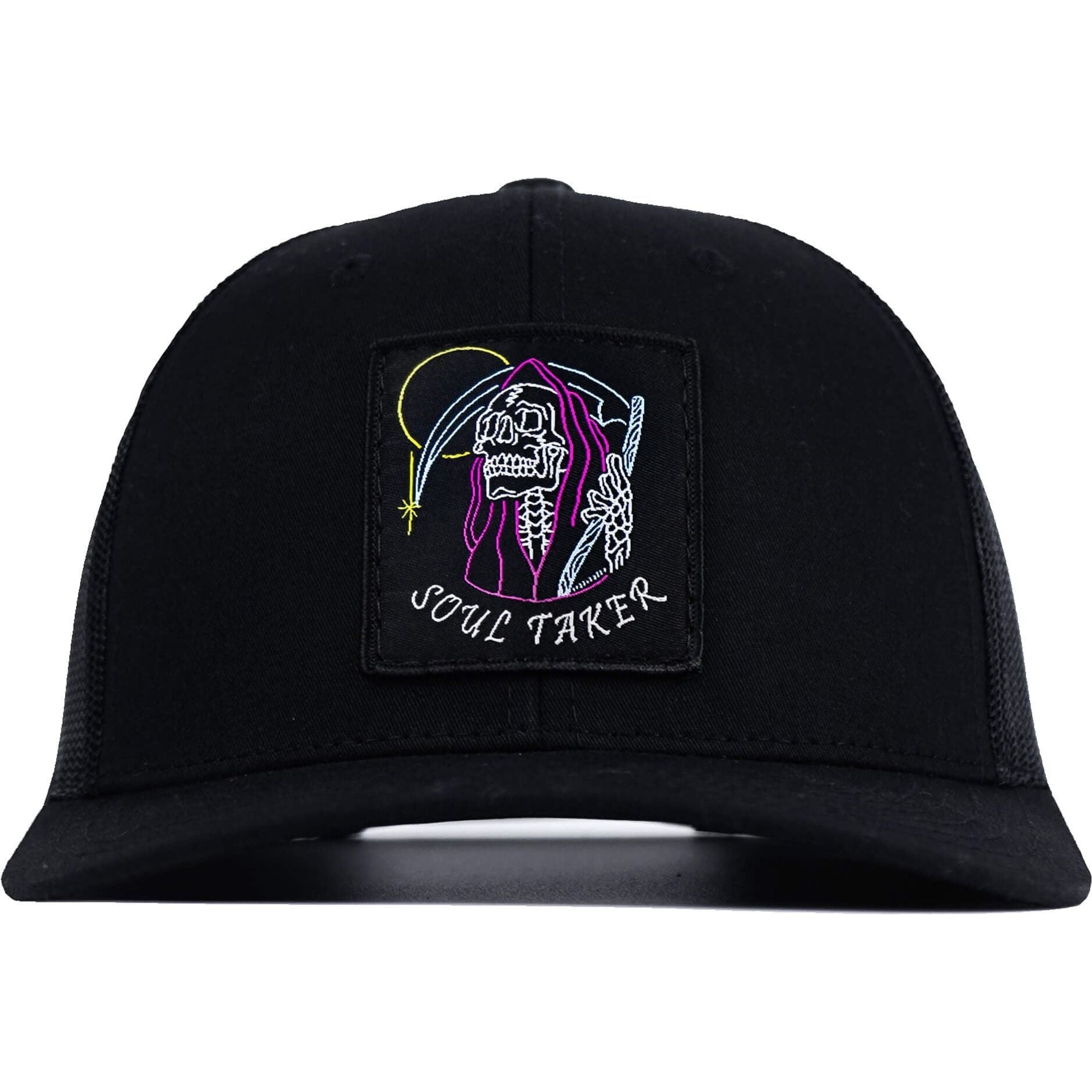 SOUL TAKER REAPER SKULL VINTAGE PATCH MID-PROFILE MESH SNAPBACK Hat