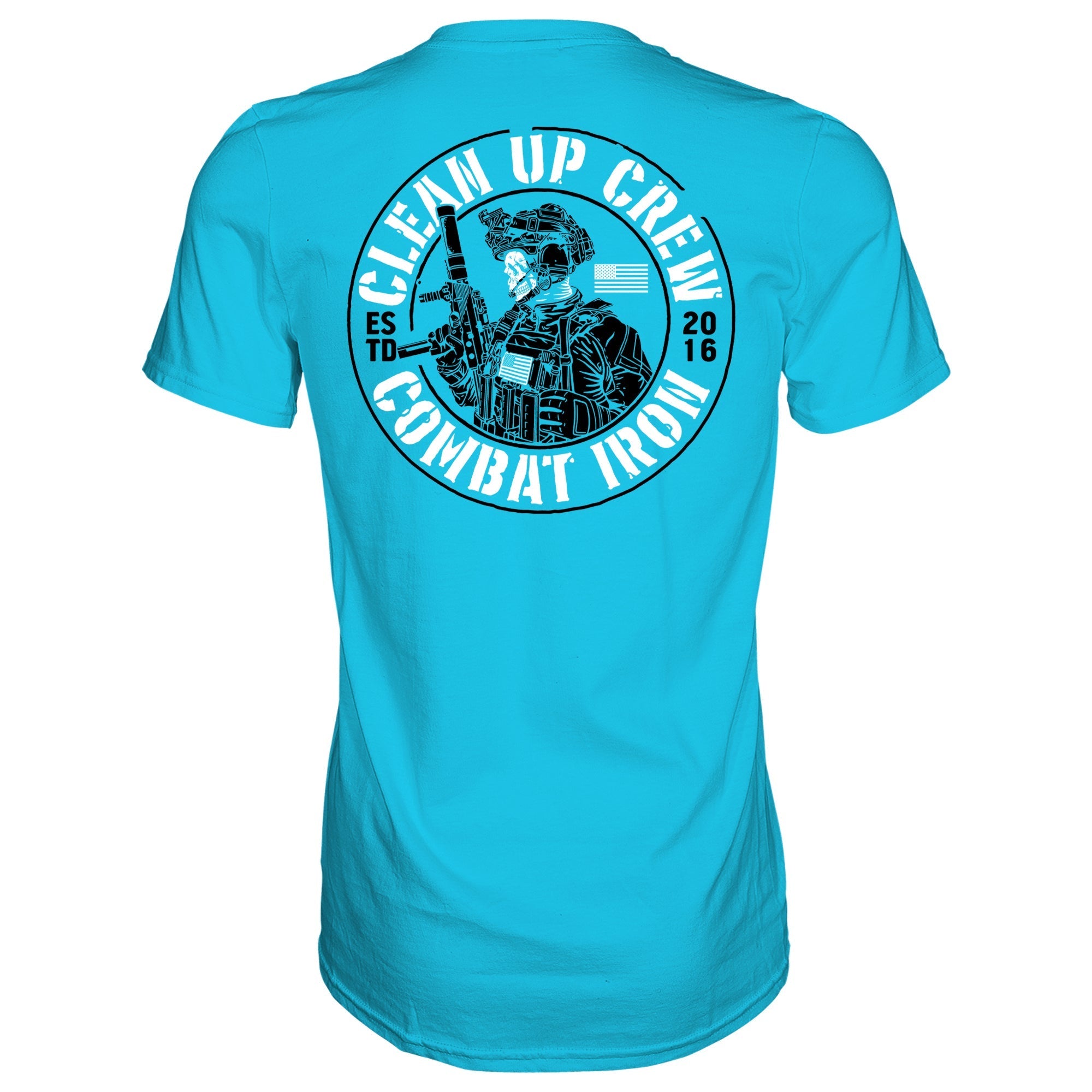 Herren-T-Shirt mit Totenkopfmotiv „Clean up Crew Operator“