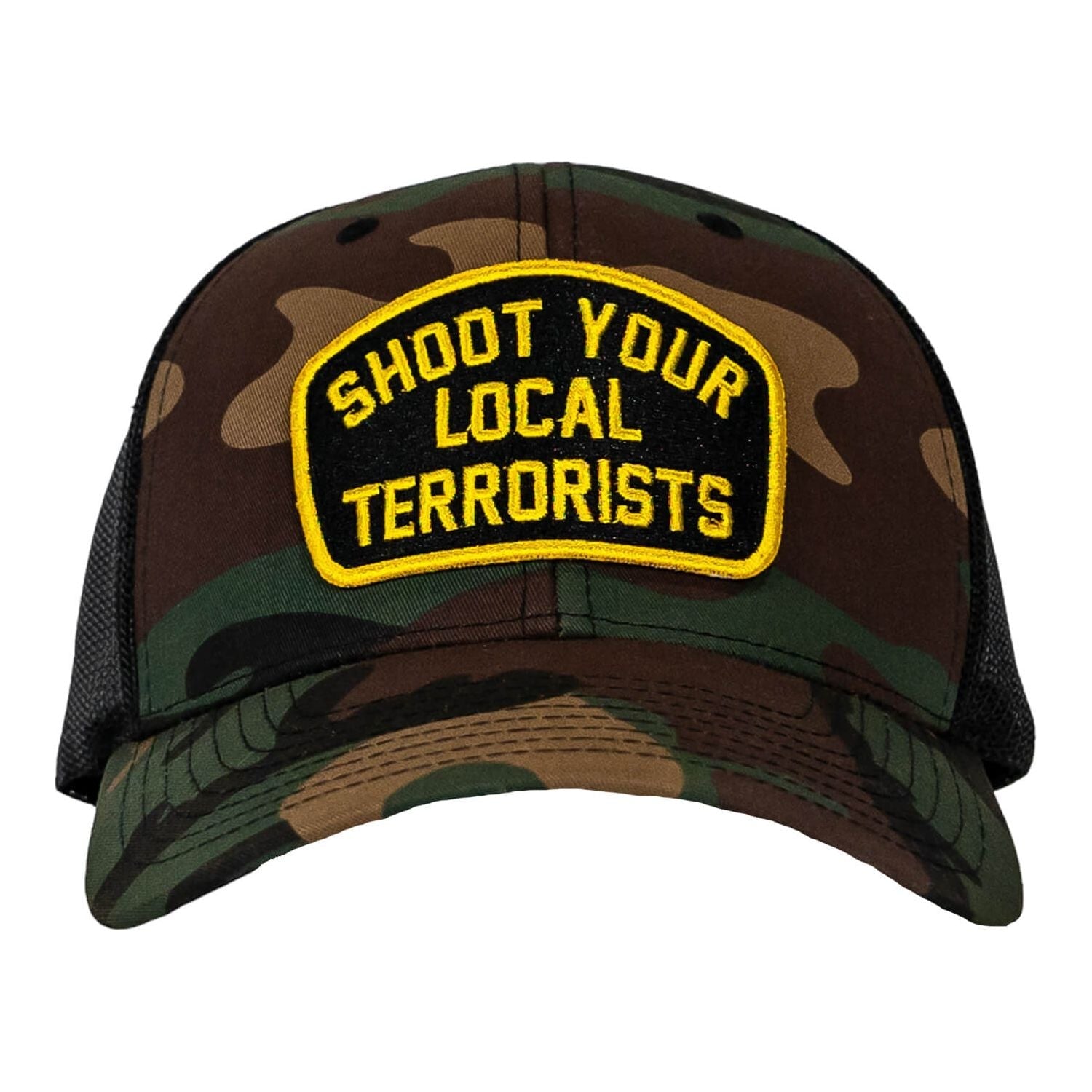 SHOOT YOUR LOCAL TERRORISTS PATCH MESH SNAPBACK Hat