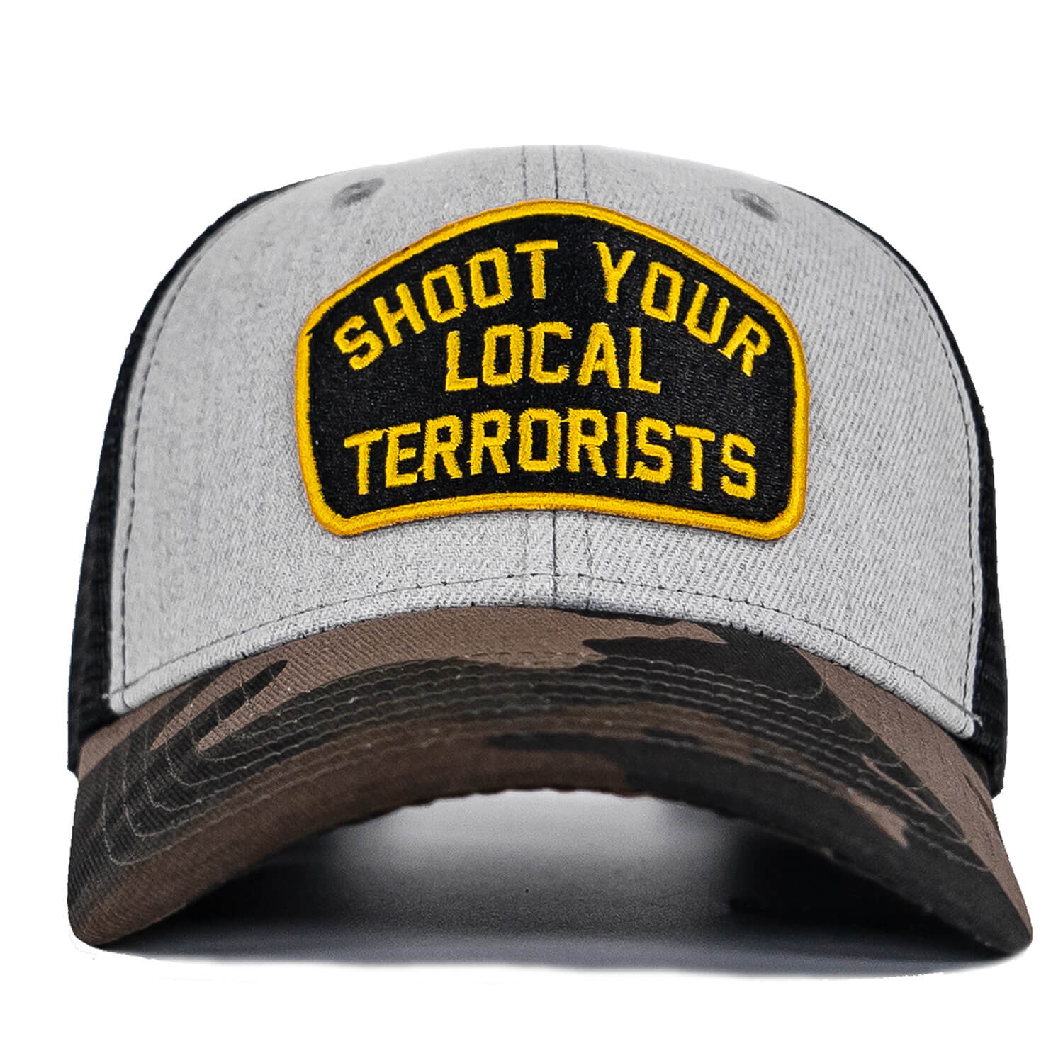 SHOOT YOUR LOCAL TERRORISTS PATCH MESH SNAPBACK Hat