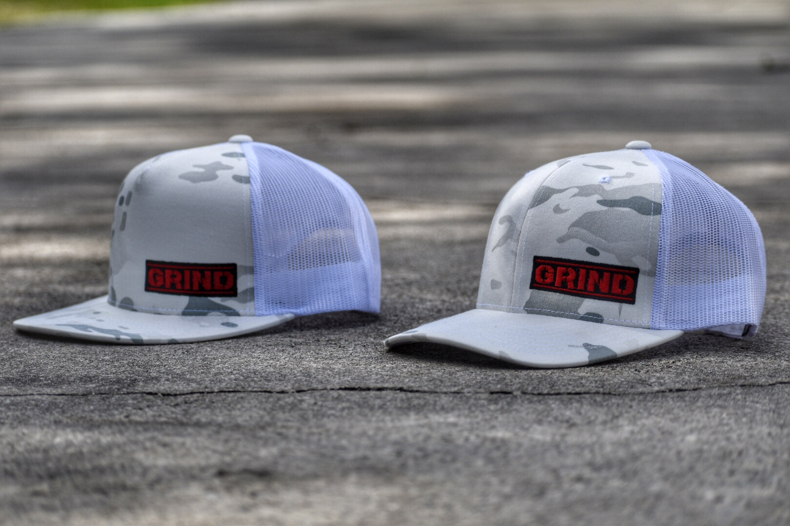 Alpine White Camo Retro Trucker Snapbacks