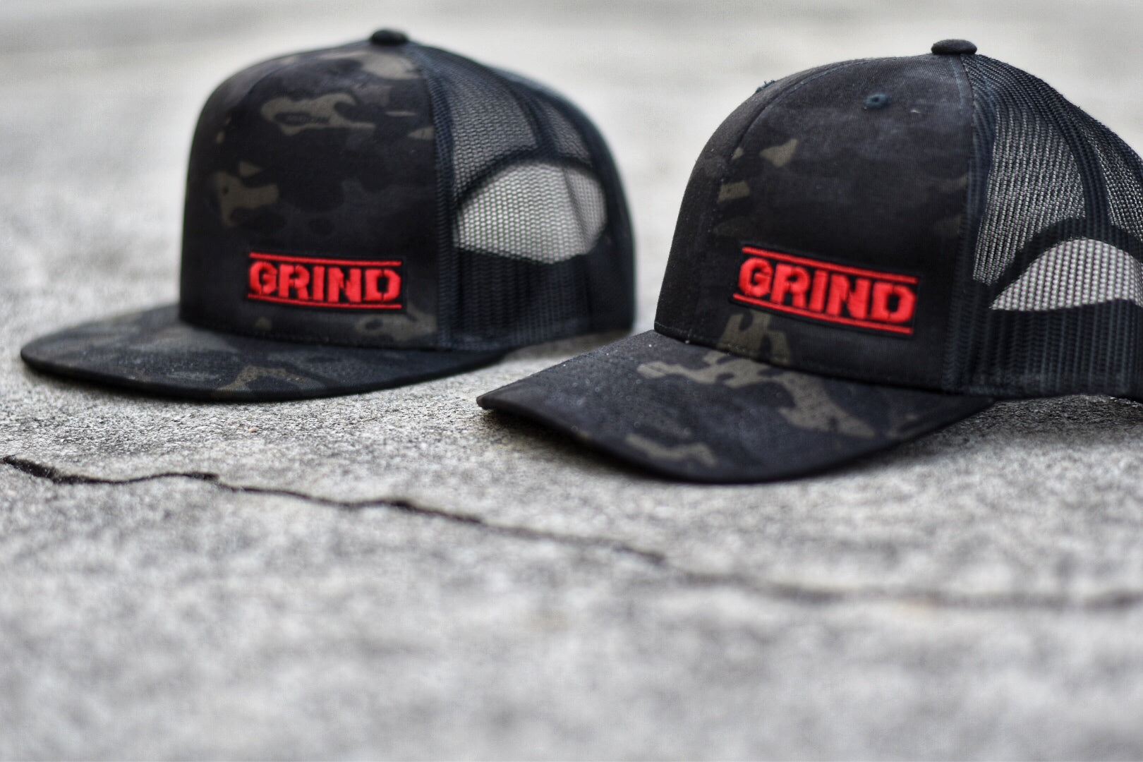 Black Camo Retro Trucker Snapbacks