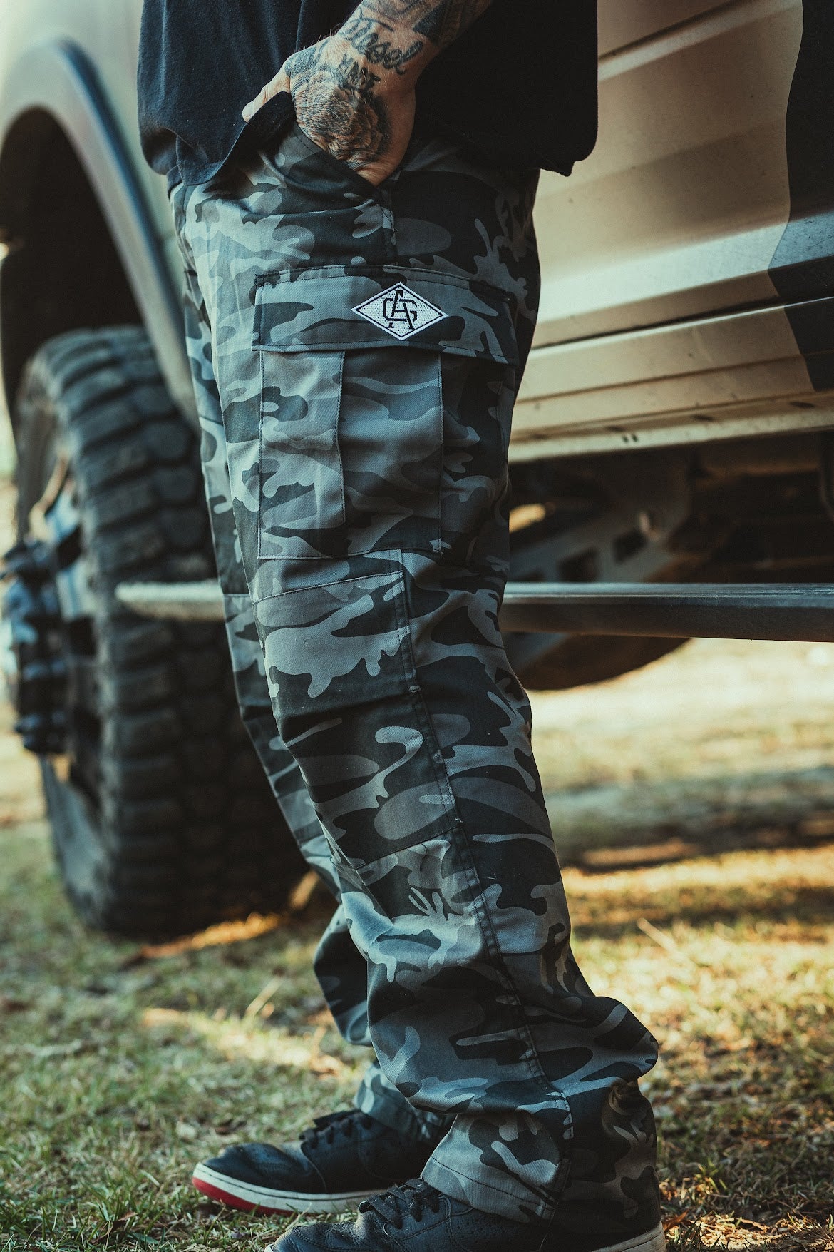 Black Camo Tactical B.D.U. Cargo Pants