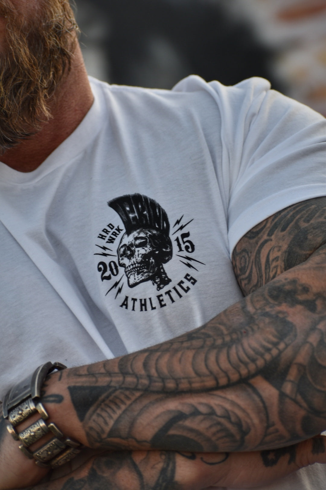 HRD WRK Skull Mohawk T