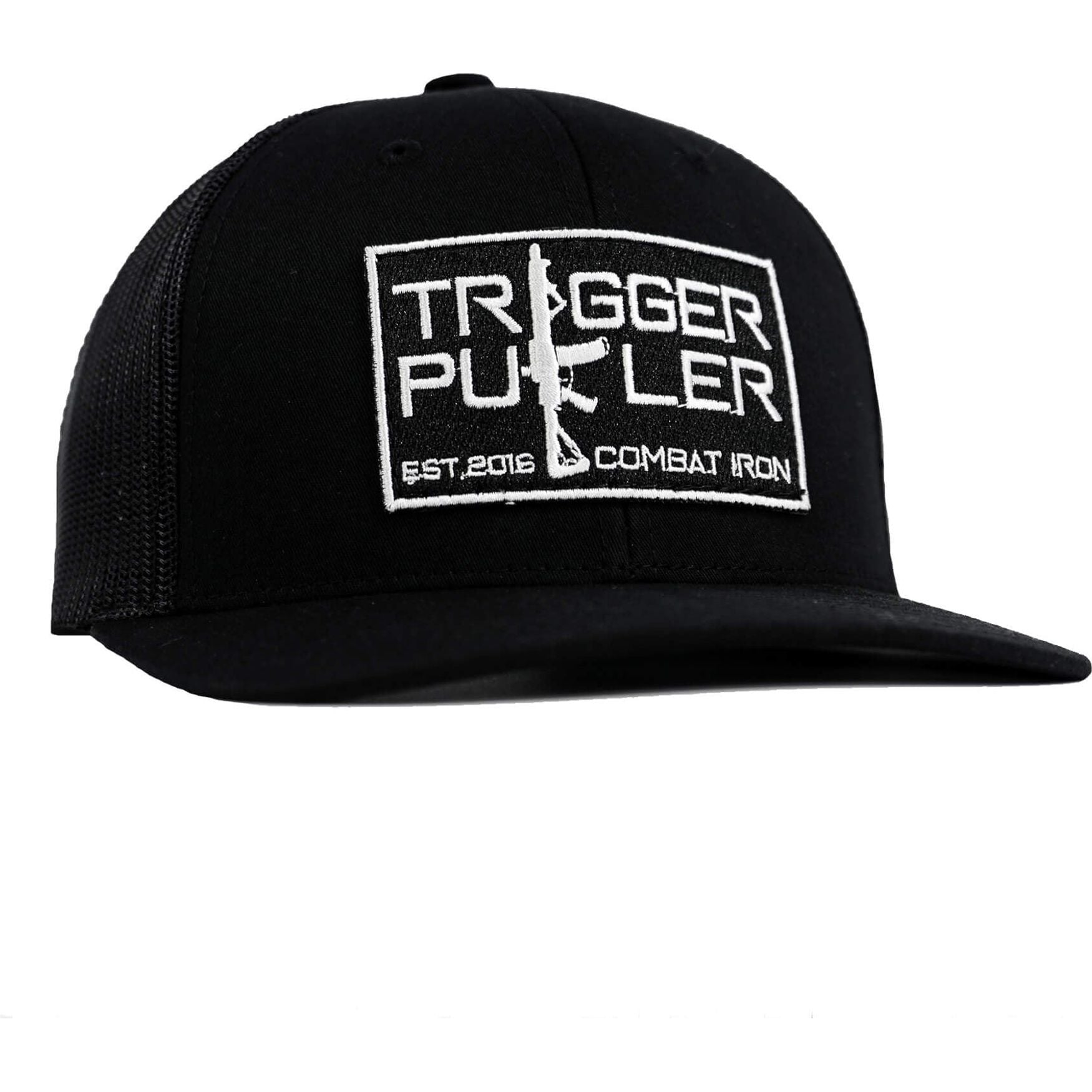 Trigger Puller Black Mid-Profile Mesh Snapback Hat