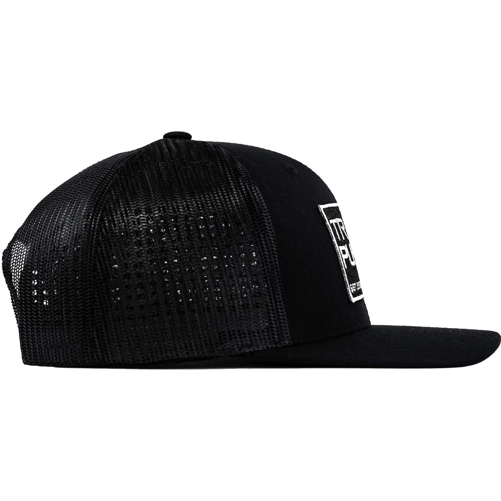 Trigger Puller Black Mid-Profile Mesh Snapback Hat