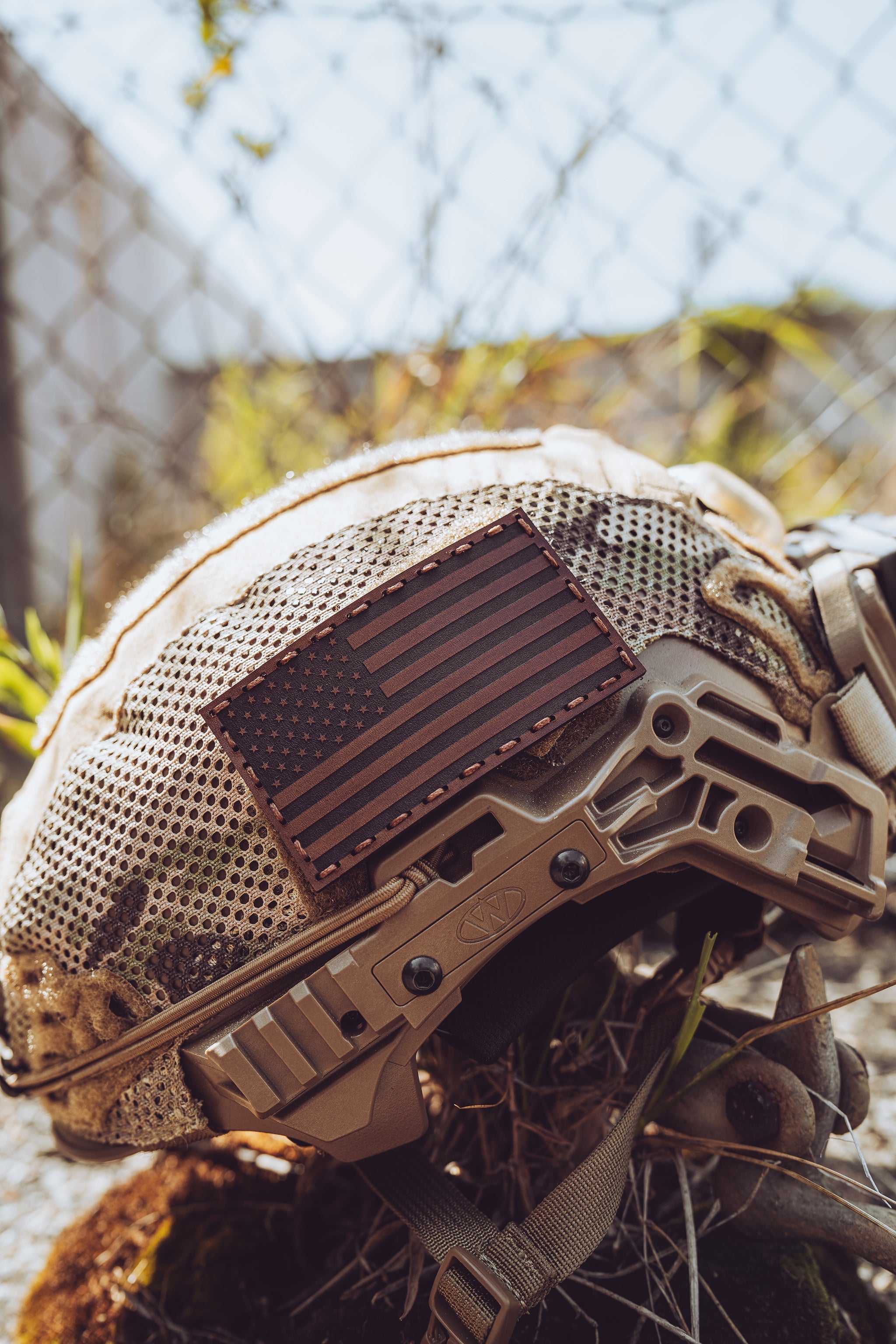 AMERICAN FLAG LEATHER PATCH