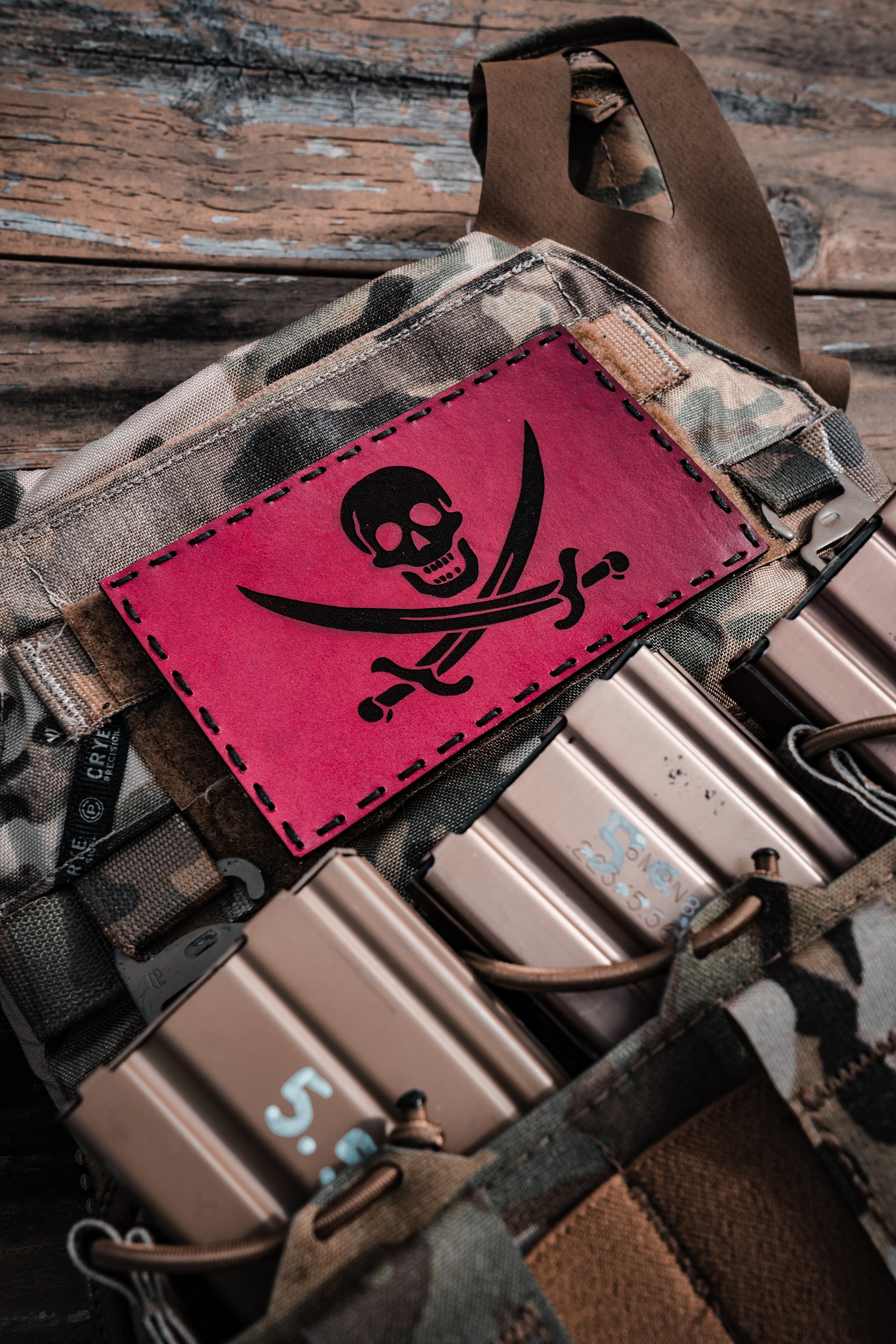 CALICO JACK FLAG LEATHER PATCH