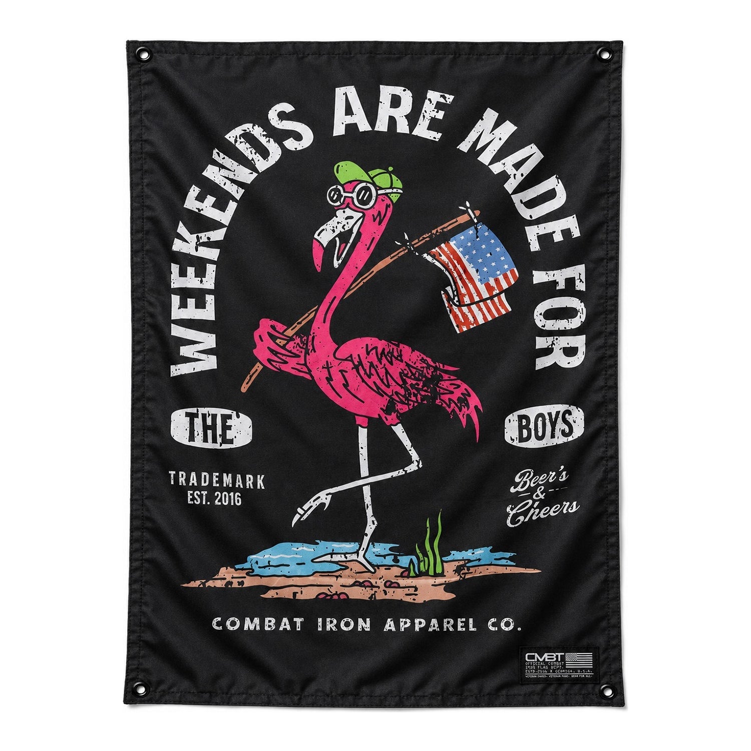 Weekends Are Made For The Boys Wall Flag