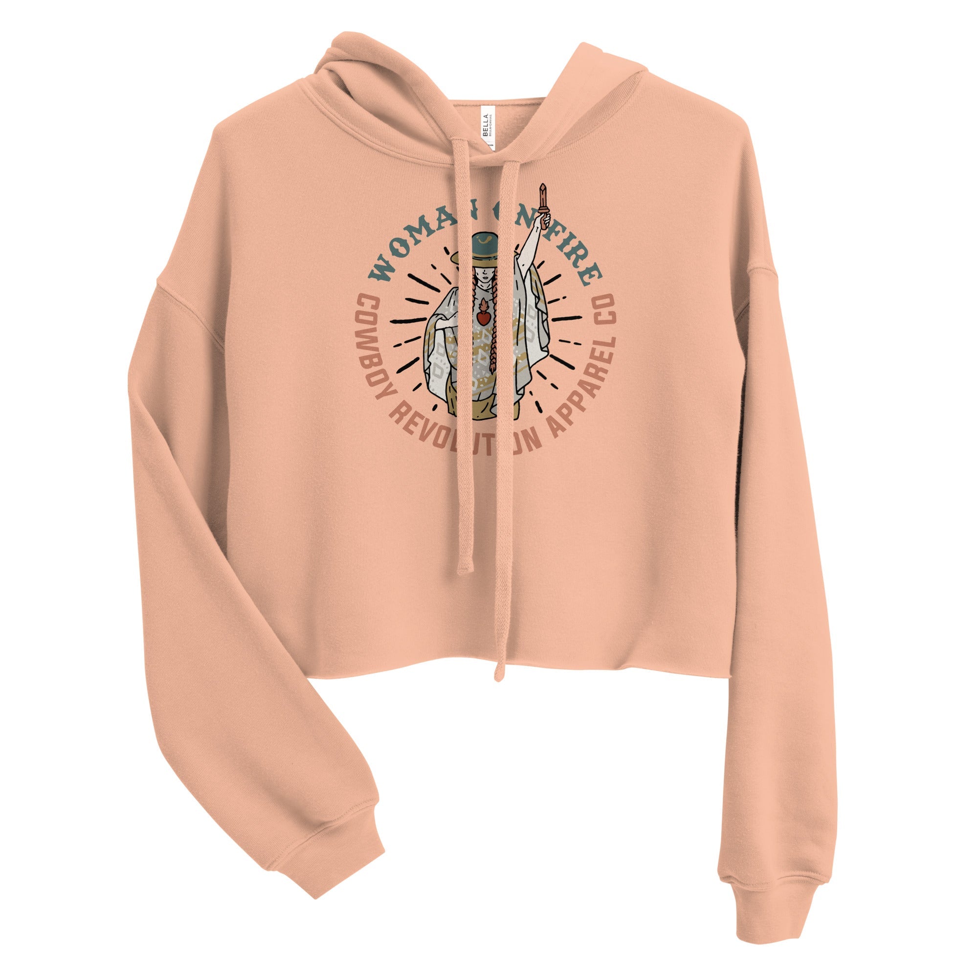 "WOMAN ON FIRE" WOMEN'S CROP HOODIE