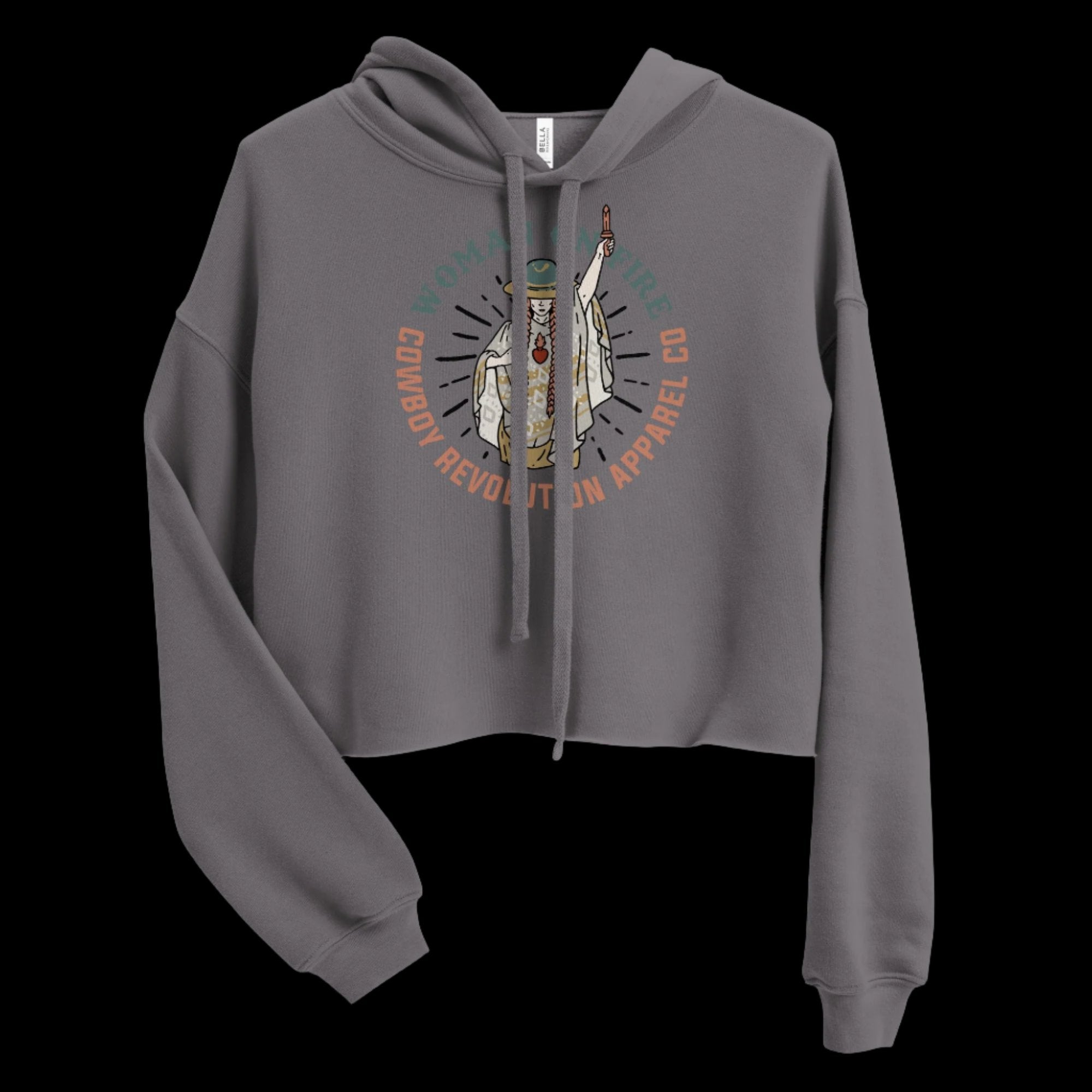 "WOMAN ON FIRE" WOMEN'S CROP HOODIE